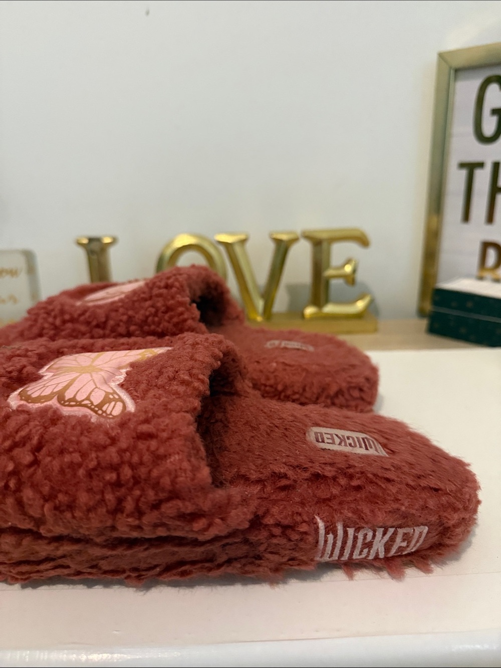 Wicked Cozy Shearling Slide Slippers - Rust - Picture 3 of 4